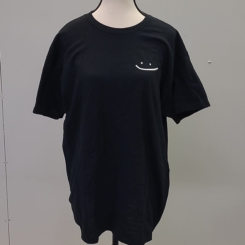Gildan Size L Black Printed T-Shirt